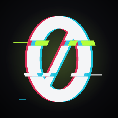 $ZERO logo: a glitched slashed zero